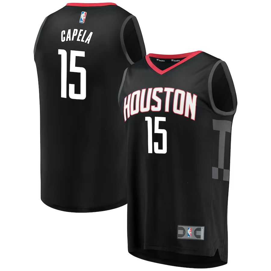 Men Houston Rockets #15 Clint Capela Fanatics Branded Black Fast Break Replica Player NBA Jersey